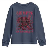 Siempre Antifascista Youth Sweatshirt Anti Fascism Protest Vintage Hydra Dog