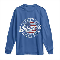 Funny 60th Birthday Long Sleeve Shirt Vintage 1966 Stamp 60 Years Old American Flag