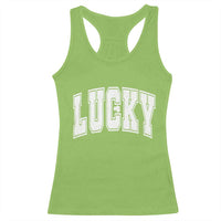 Vintage Lucky Shamrock Clover St Patricks Day Racerback Tank Top