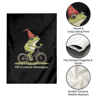 Funny Frog St Patricks Day Garden Flag Off To Commit Shenanigans Four Leaf Clover