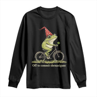 Funny Frog St Patricks Day Long Sleeve Shirt Off To Commit Shenanigans Four Leaf Clover