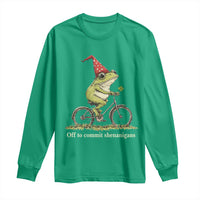 Funny Frog St Patricks Day Long Sleeve Shirt Off To Commit Shenanigans Four Leaf Clover