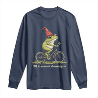 Funny Frog St Patricks Day Long Sleeve Shirt Off To Commit Shenanigans Four Leaf Clover