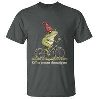 Funny Frog St Patricks Day T Shirt Off To Commit Shenanigans Four Leaf Clover