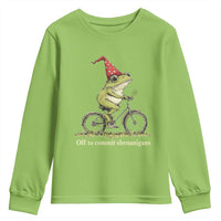 Funny Frog St Patricks Day Youth Sweatshirt Off To Commit Shenanigans Four Leaf Clover