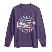 Funny 80th Birthday Long Sleeve Shirt Vintage 1946 Stamp 80 Years Old American Flag