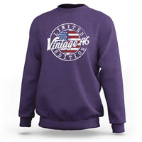 Funny 80th Birthday Sweatshirt Vintage 1946 Stamp 80 Years Old American Flag