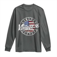 Funny 40th Birthday Long Sleeve Shirt Vintage 1986 Stamp 40 Years Old American Flag