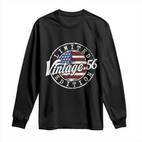 Funny 70th Birthday Long Sleeve Shirt Vintage 1956 Stamp 70 Years Old American Flag