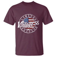 Funny 70th Birthday T Shirt Vintage 1956 Stamp 70 Years Old American Flag