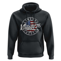 Funny 50th Birthday Hoodie Vintage 1976 Stamp 50 Years Old American Flag