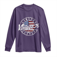 Funny 50th Birthday Long Sleeve Shirt Vintage 1976 Stamp 50 Years Old American Flag