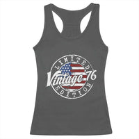 Funny 50th Birthday Racerback Tank Top Vintage 1976 Stamp 50 Years Old American Flag