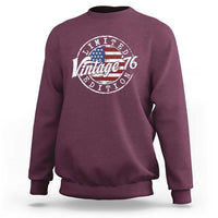 Funny 50th Birthday Sweatshirt Vintage 1976 Stamp 50 Years Old American Flag