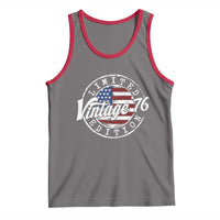 Funny 50th Birthday Tank Top Vintage 1976 Stamp 50 Years Old American Flag