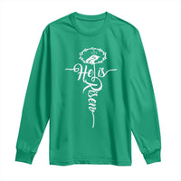Easter He Is Risen Long Sleeve Shirt Christian Easter Day Religious Cross