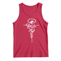 Easter He Is Risen Tank Top Christian Easter Day Religious Cross