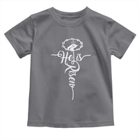 Easter He Is Risen Toddler T Shirt Christian Easter Day Religious Cross
