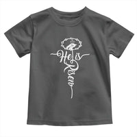 Easter He Is Risen Toddler T Shirt Christian Easter Day Religious Cross