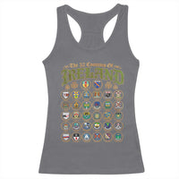The 32 Counties Of Ireland Racerback Tank Top Irish Pride Heritage Vintage Celtic Shamrock