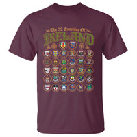 The 32 Counties Of Ireland T Shirt Irish Pride Heritage Vintage Celtic Shamrock