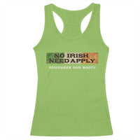 No Irish Need Apply Remember Our Roots Racerback Tank Top Celtic Pride History