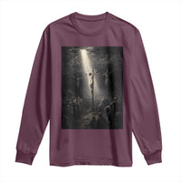 Jesus Christ Crucifixion Scene Religious Christian Easter Long Sleeve Shirt