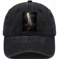 Jesus Christ Crucifixion Scene Religious Christian Easter Washed Cotton Baseball Cap
