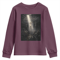 Jesus Christ Crucifixion Scene Religious Christian Easter Youth Sweatshirt
