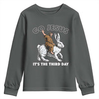 Funny Christian Easter Youth Sweatshirt Go Jesus It Is The Third Day Religious Bunny
