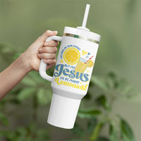 Life Gave Me Some Lemons But My Jesus He Be Makin Lemonade Tumbler With Handle