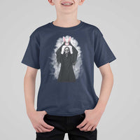 Funny Scary Bunny Face Ghost Heart Hand Sign Easter Day T Shirt For Kid