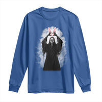 Funny Scary Bunny Face Ghost Heart Hand Sign Easter Day Long Sleeve Shirt