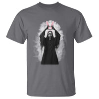 Funny Scary Bunny Face Ghost Heart Hand Sign Easter Day T Shirt