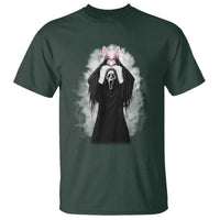 Funny Scary Bunny Face Ghost Heart Hand Sign Easter Day T Shirt
