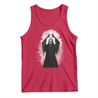 Funny Scary Bunny Face Ghost Heart Hand Sign Easter Day Tank Top