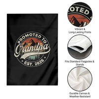 Promoted To Grandpa Est 2026 Garden Flag Grandparents Baby Announcement Retro Mountain
