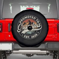 Promoted To Grandpa Est 2026 Spare Tire Cover Grandparents Baby Announcement Retro Mountain