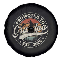Promoted To Grandpa Est 2026 Spare Tire Cover Grandparents Baby Announcement Retro Mountain