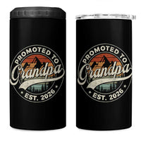 Promoted To Grandpa Est 2026 4 in 1 Can Cooler Tumbler Grandparents Baby Announcement Retro Mountain