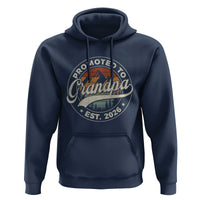 Promoted To Grandpa Est 2026 Hoodie Grandparents Baby Announcement Retro Mountain