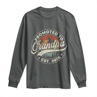 Promoted To Grandpa Est 2026 Long Sleeve Shirt Grandparents Baby Announcement Retro Mountain