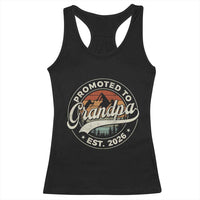 Promoted To Grandpa Est 2026 Racerback Tank Top Grandparents Baby Announcement Retro Mountain