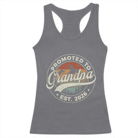 Promoted To Grandpa Est 2026 Racerback Tank Top Grandparents Baby Announcement Retro Mountain