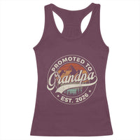 Promoted To Grandpa Est 2026 Racerback Tank Top Grandparents Baby Announcement Retro Mountain