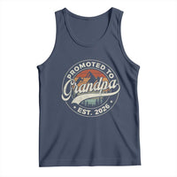 Promoted To Grandpa Est 2026 Tank Top Grandparents Baby Announcement Retro Mountain