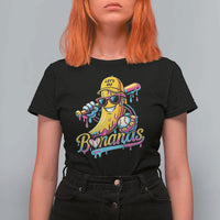 Funny Banana Baseball Drip T Shirt For Women Lets Go Bananas Ice Cream Dripping Sport