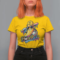 Funny Banana Baseball Drip T Shirt For Women Lets Go Bananas Ice Cream Dripping Sport