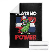 Platano Power Throw Blanket Funny Dominican Republic Flag Baseball