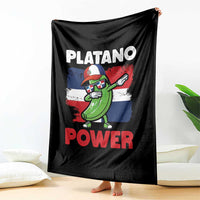 Platano Power Throw Blanket Funny Dominican Republic Flag Baseball